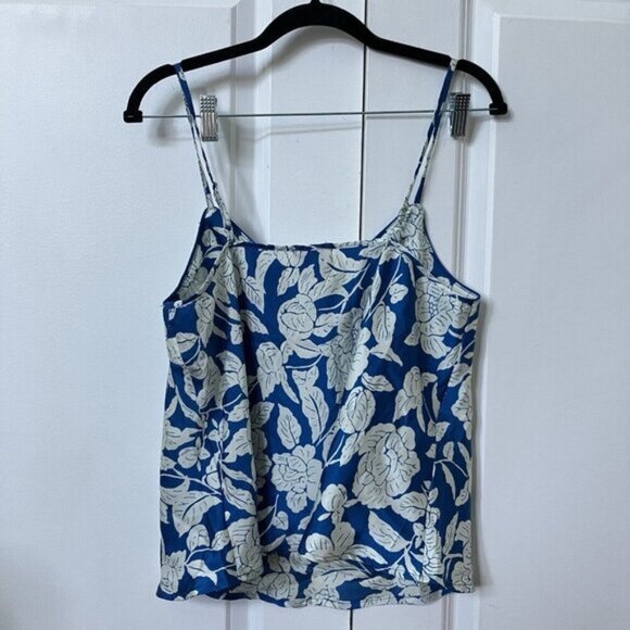 Maree Maree Sleep Set Womens L Blue White Floral Satin Tank  Shorts Loungewear - Picture 7 of 13
